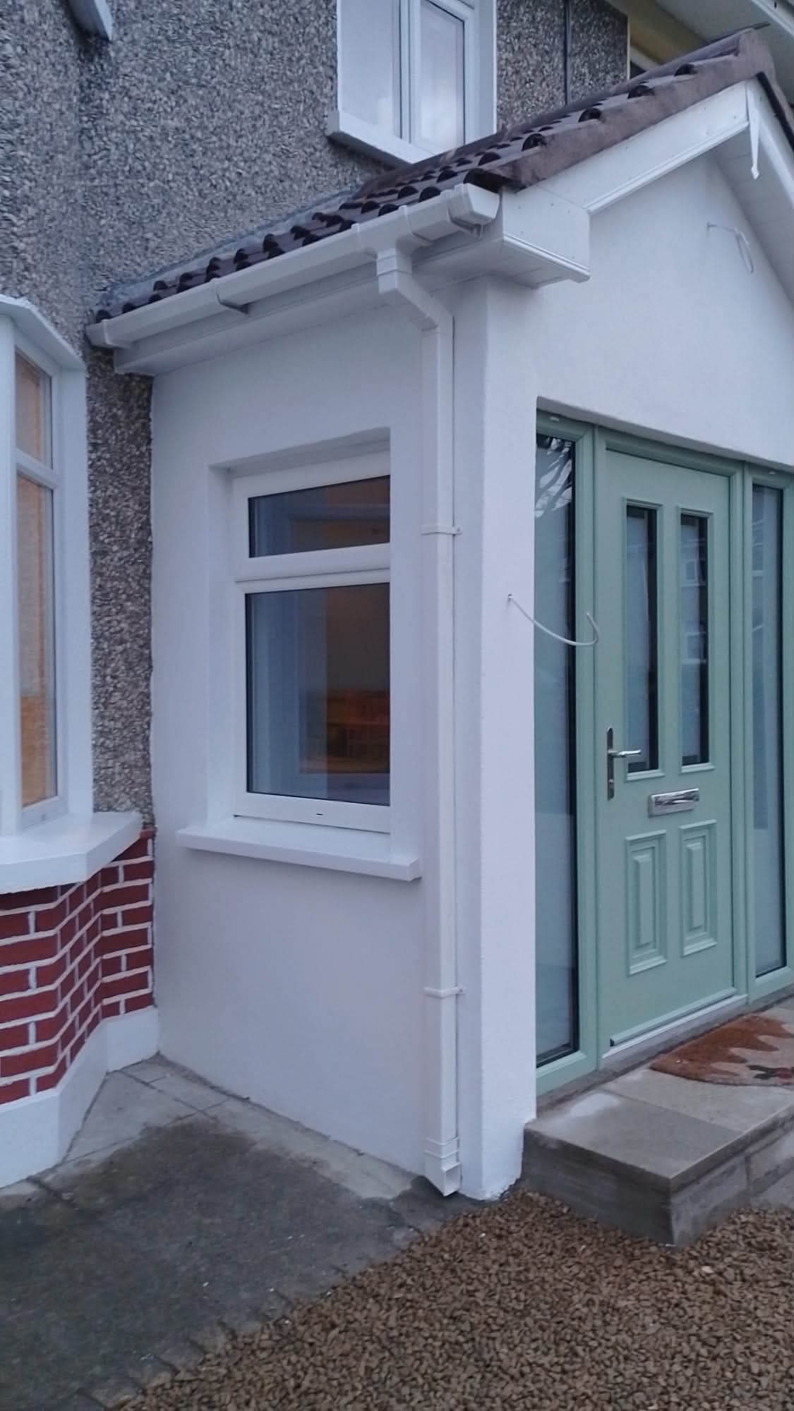 Side view of completed porch extension