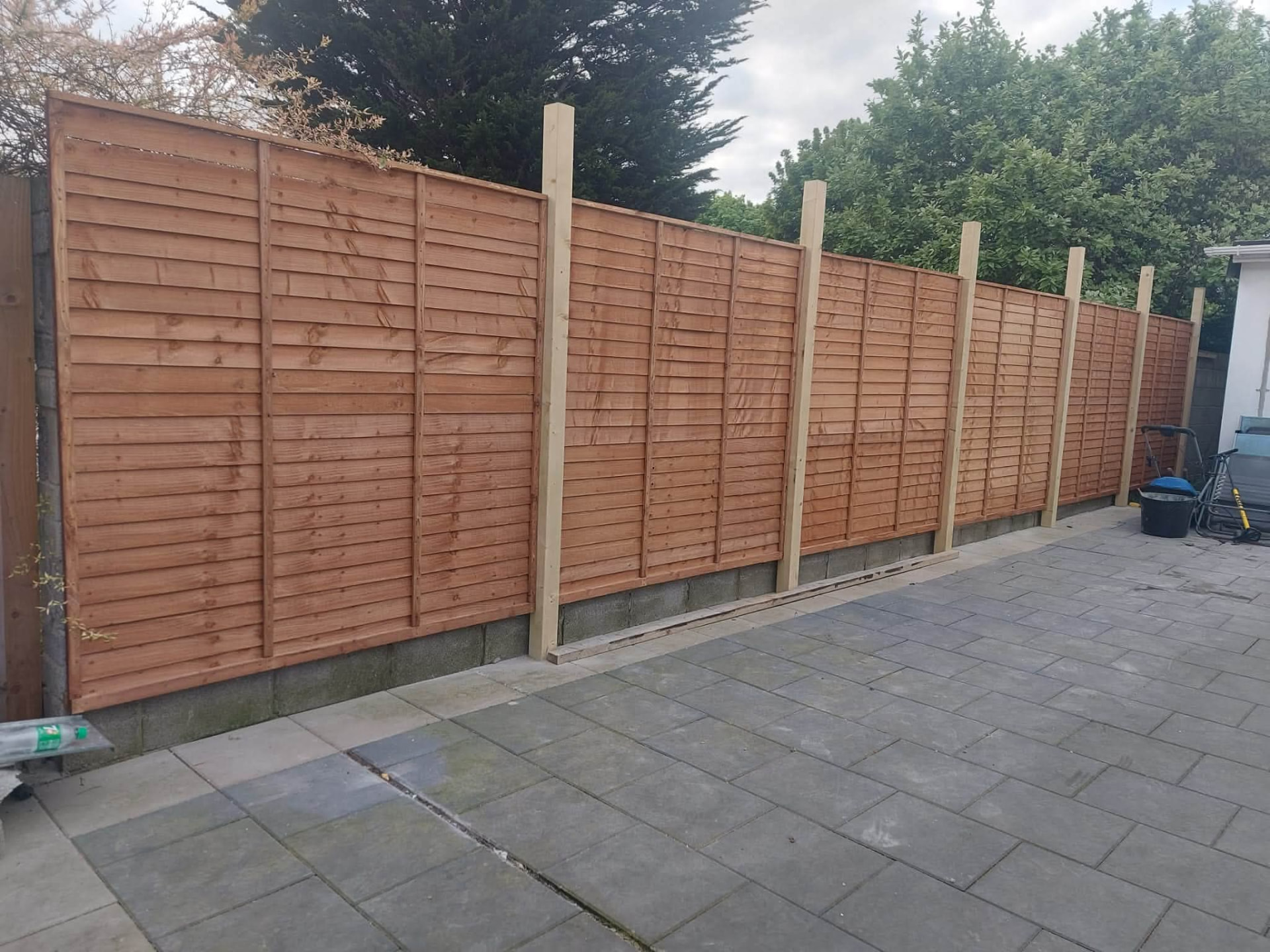 New timber garden fencing