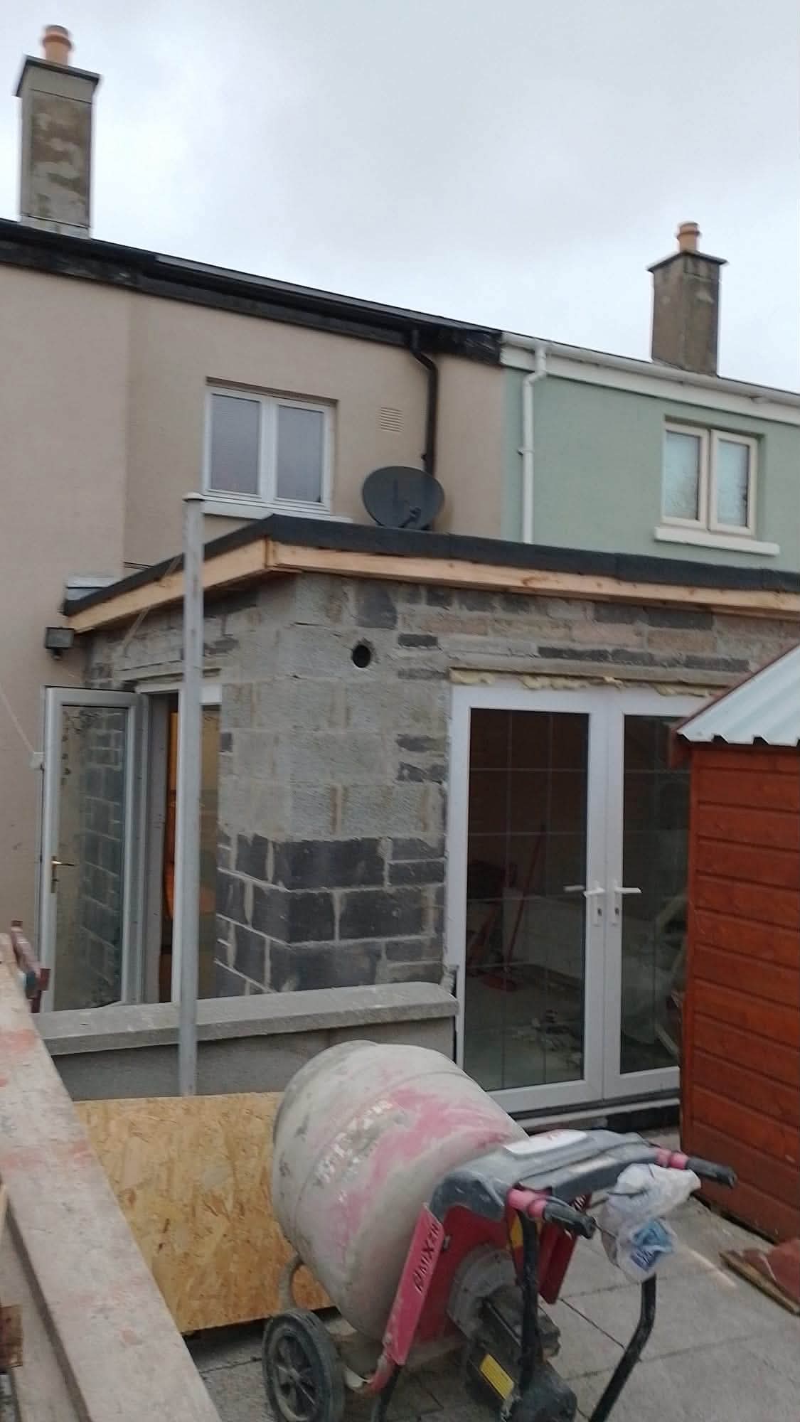 Rear home extension under construction